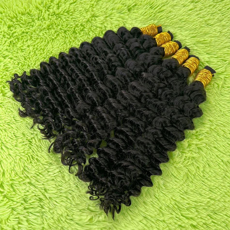 100% Echt haar Bulk voor Vlechten Diepe Golf Onverwerkte Natuurlijke Zwarte Indiase Remy Menselijk Vlechthaar Bulk Extensions voor Vrouw