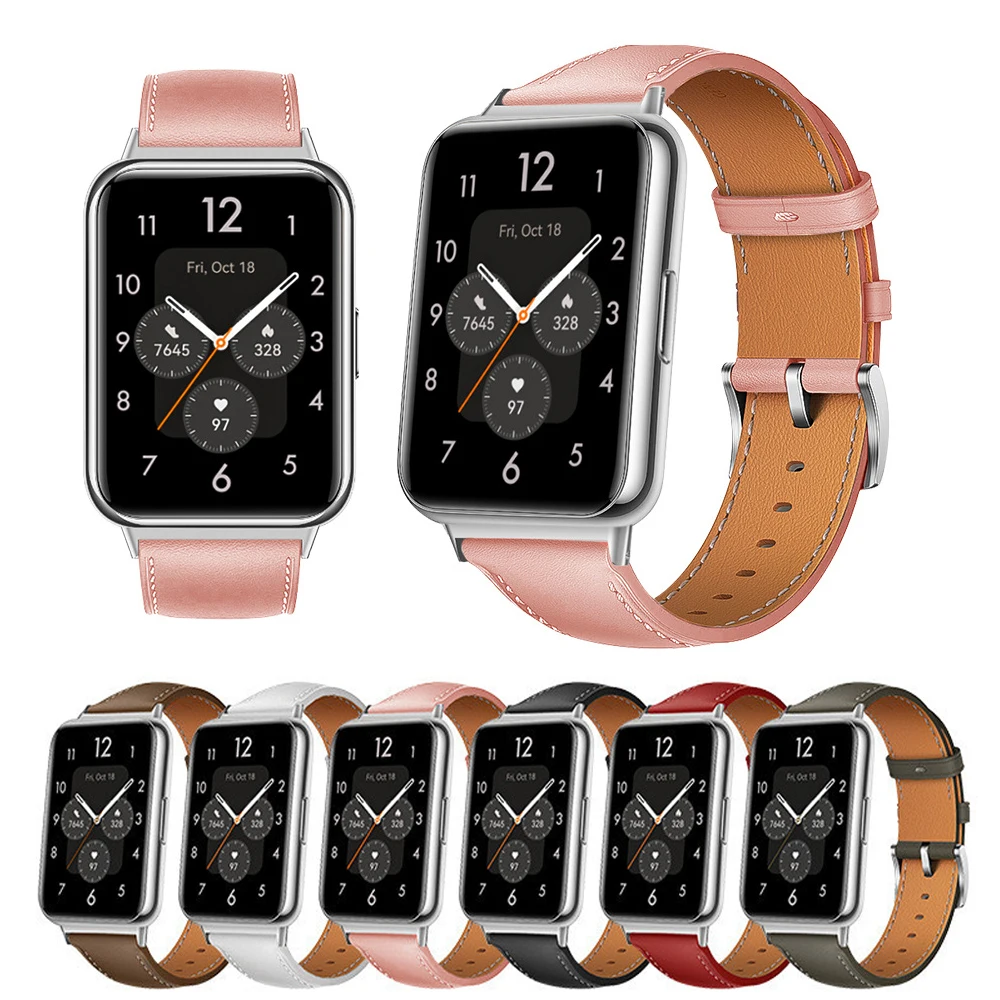 Lederen Band Voor Huawei Horloge Fit 2 Smartwatch Bands Vervangende Sport Polsband Armband Correa Huawei Horloge Fit2 Accessoires