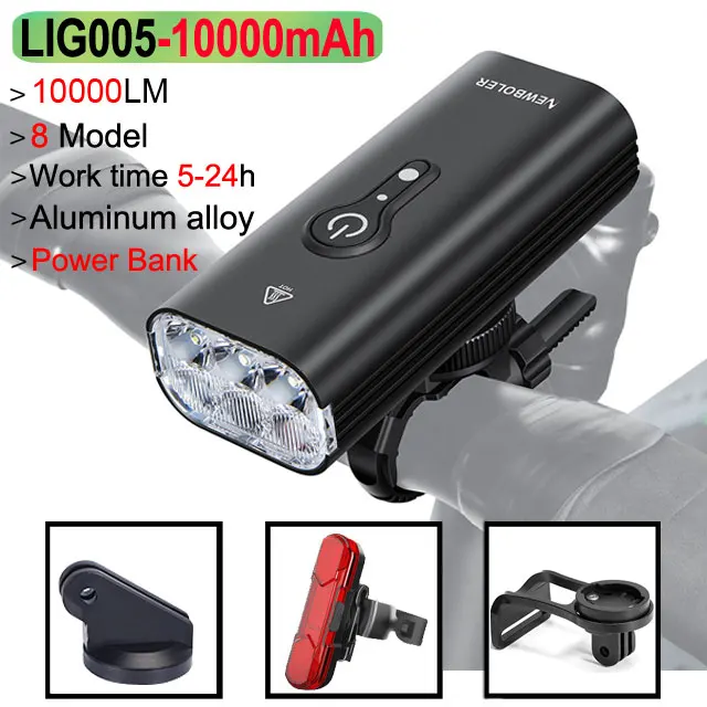 NEWBOLER 10000mAh Smart Fietslicht Voor 10000LM Fietslicht Waterdicht USB Opladen MTB Road Fietsen Lamp Fietsaccessoires