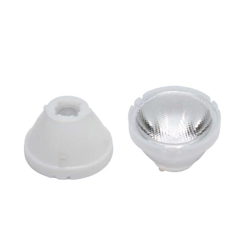 Refletor de lente LED colimador, suporte branco, 10 graus, 25 graus, 45 graus, 60 graus, 5050-L2, XLM, XML2, LED XHP50, 21mm, 1pc