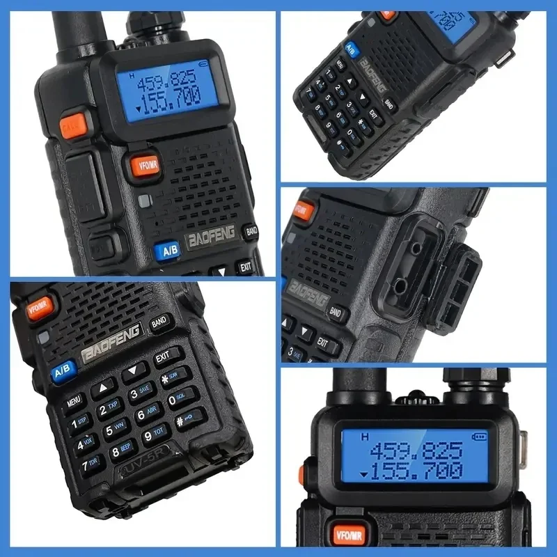 2 pçs baofeng UV-5R 5w 8w de alta potência banda dupla rádio em dois sentidos longo alcance portátil walkies talkies para caça