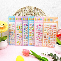 Cartoon 3d Relief Stickers 3d Children's Night Light Hot Stamping Gold Music Stickers Diy Creative Decoration