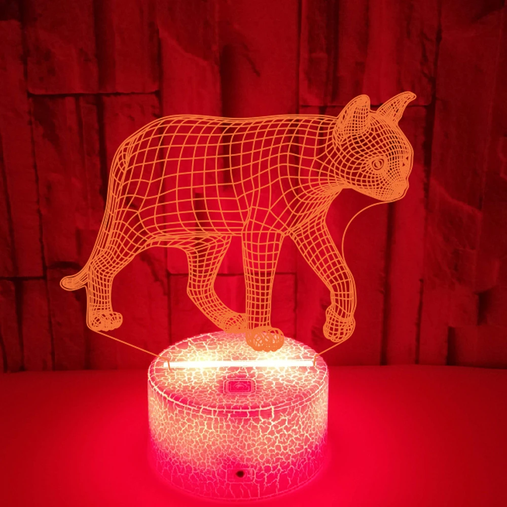 Nighdn Cat 3D Illusion Lamp LED Night Light for Children Bedrooom Bedside Decoration Gifts for Kids Child Nightlight Acrylic