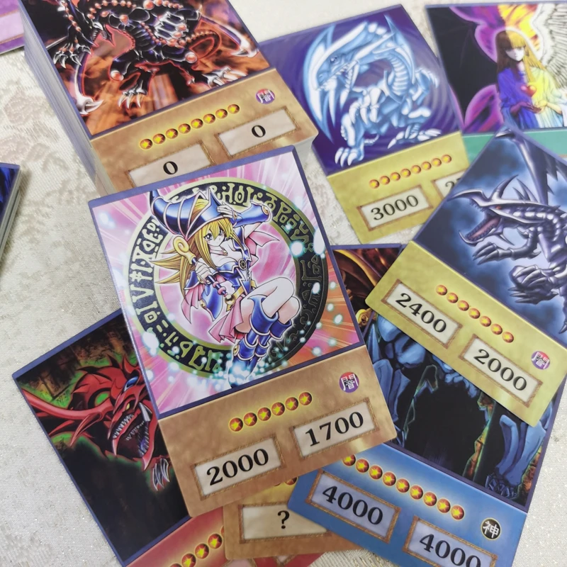 100 шт., флэш-карты Yu Gi Oh, монстры для дуэли, Египетский Бог, голубые глаза, белый дракон, темный волшебник, девушка, реальная игрушка