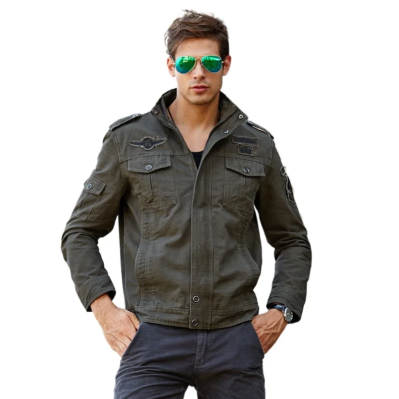 

New 2026 Casual Army Military Jacket Men Plus Size M-6XL Jacket Cotton Jacket Air Force One Spring&Autumn Cargo Men Jackets Coat