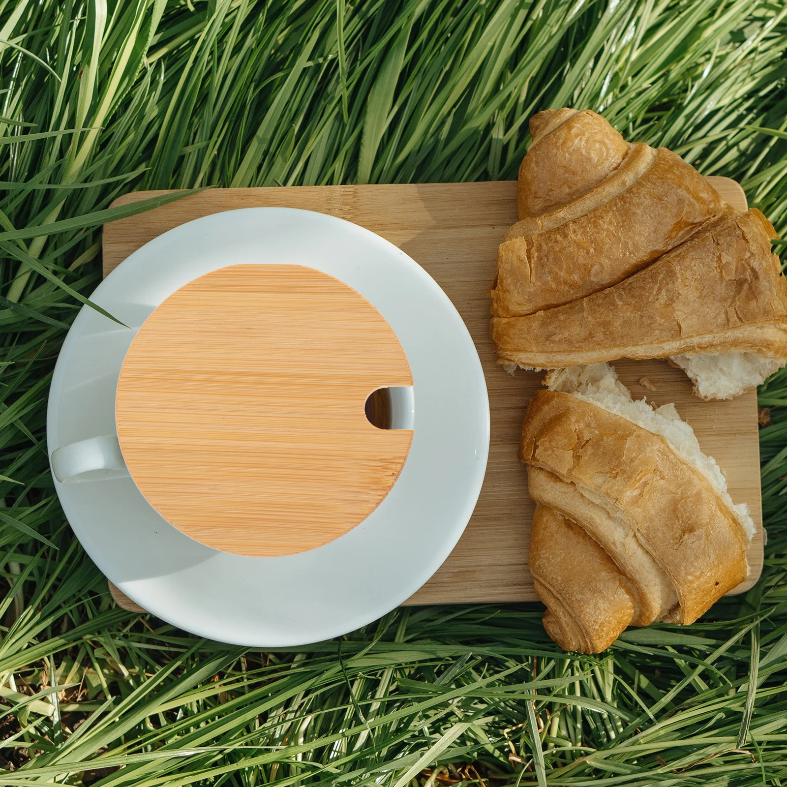 

6 Pcs Cup Lid Mug Cover Dust proof Airtight Jar Bottle Lid Wood Bamboo Glass Coffee Cups Drink Dome Holder Container
