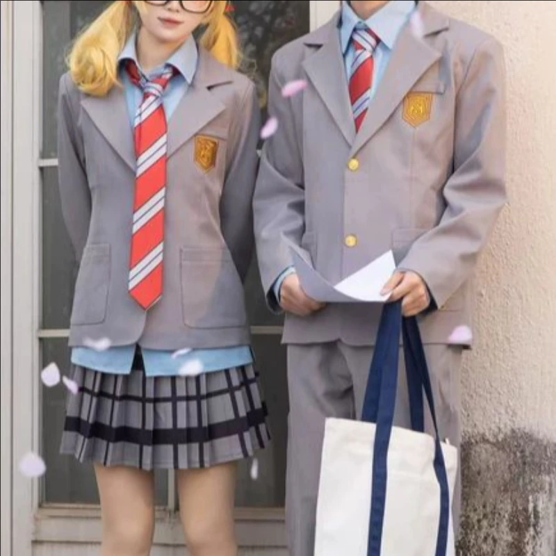 2026 En stock Tu mentira en abril Kaori Miyazono Kousei Arima Cosplay Uniforme JK Disfraz de Halloween y Carnaval
