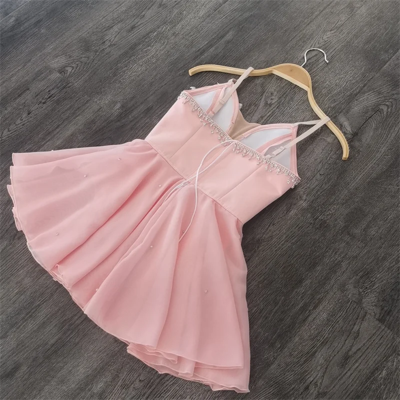 Professional Custom Size Kids Girls Performance Wear Contemporary Peach Pink Cupid Chiffon Lyrical Ballet Dance Dress Costumes