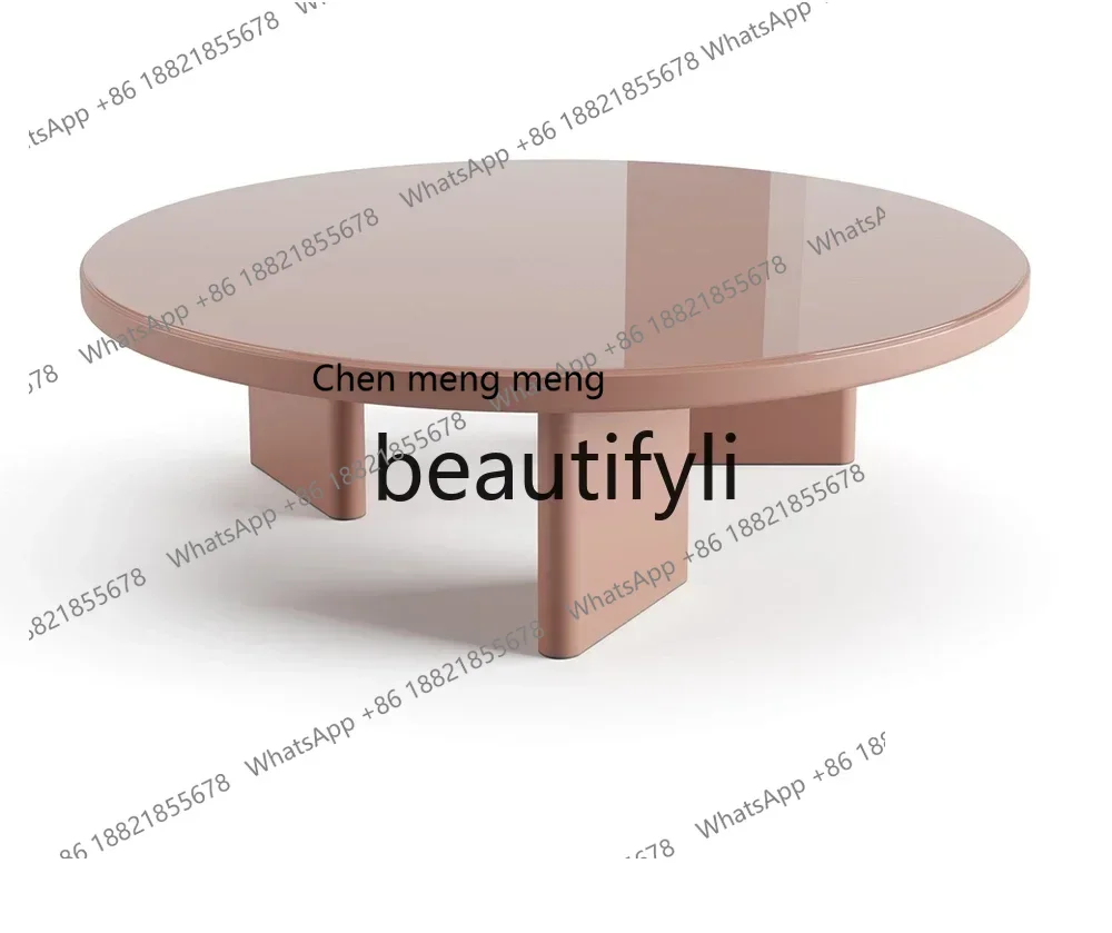 SS S7486 Sapphire blue round bright piano paint personalized living room coffee table tea table