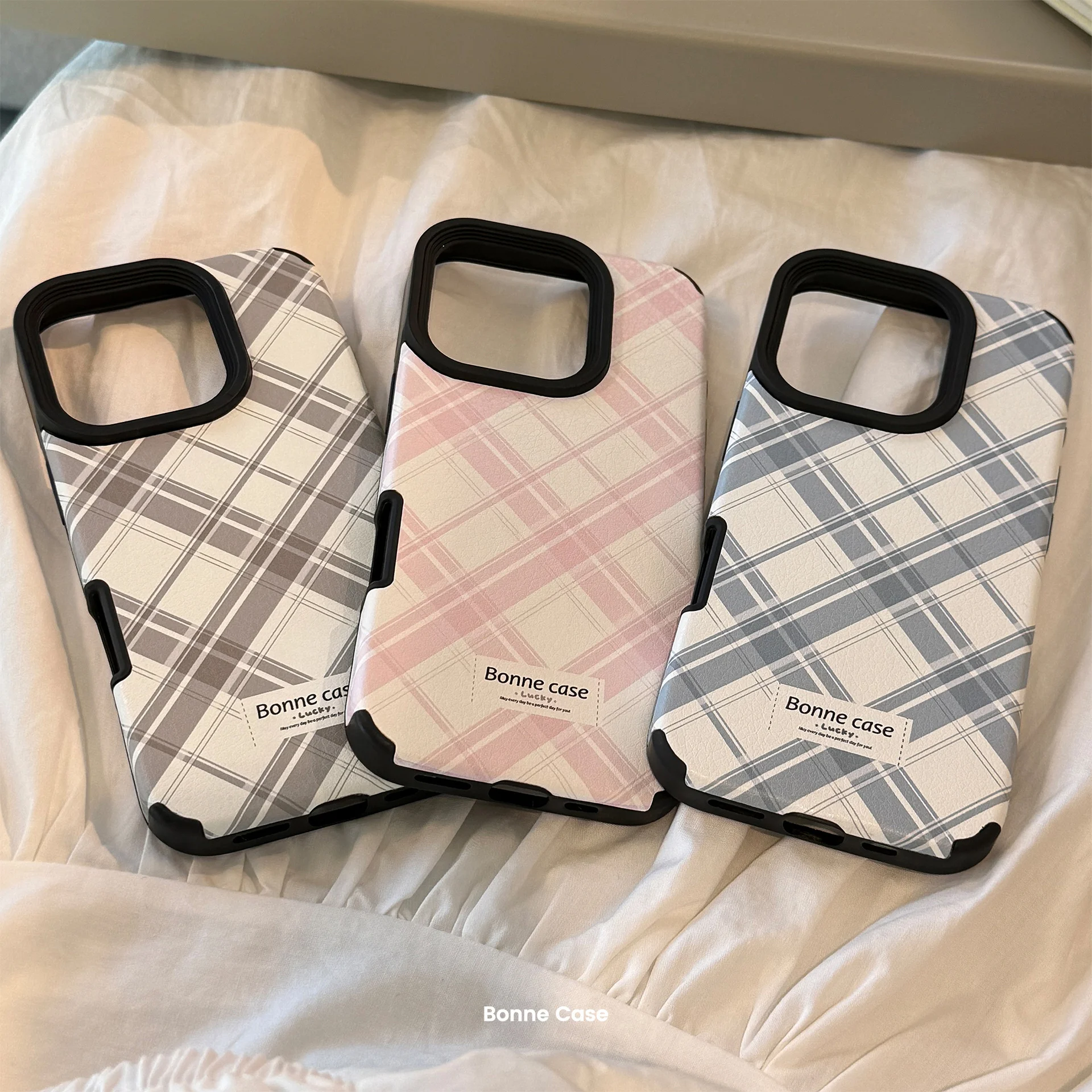 حافظة آيفون جلدية كورية بنمط Lingge 15 14 13 12 11 16 17 Pro Max Plus #2