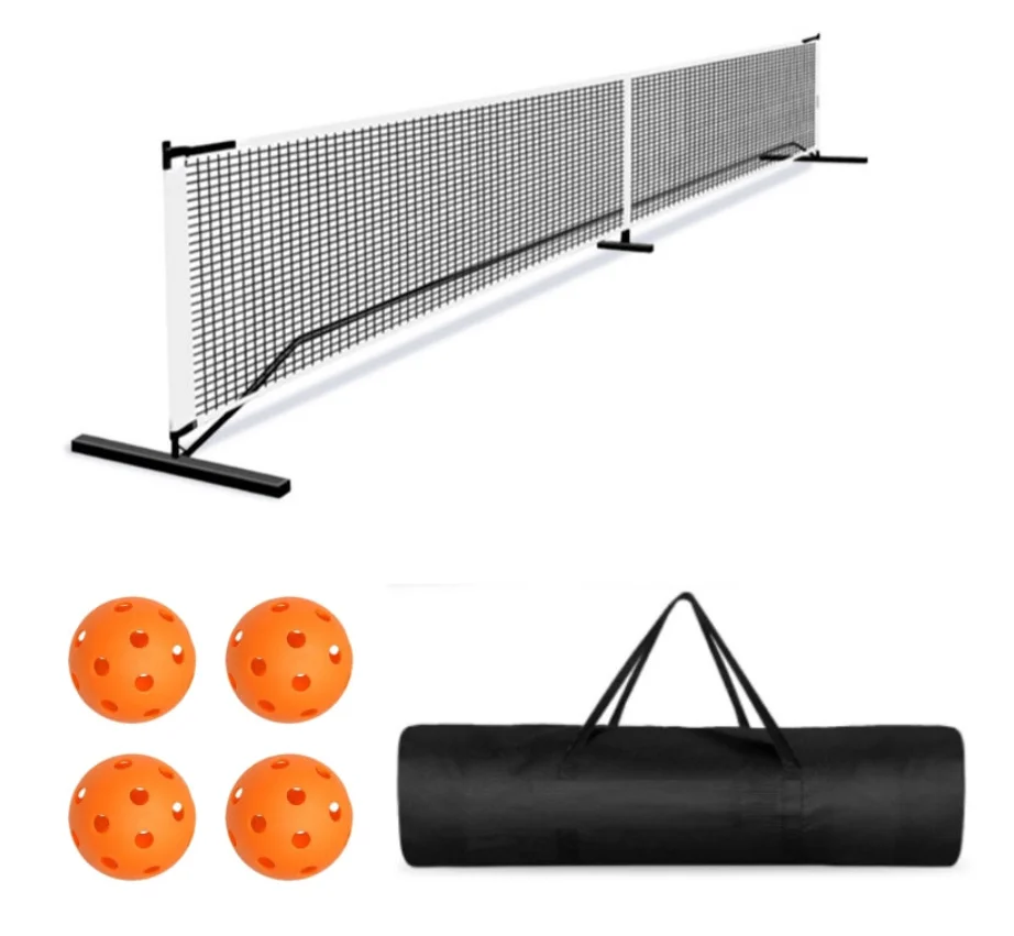 شبكة تنس قابلة للفصل بطول 6.7 متر و22 قدم مع كرة اختيار عمود قياسية، إطار شبكي خارجي سهل الحركة، منتج رياضي وترفيهي