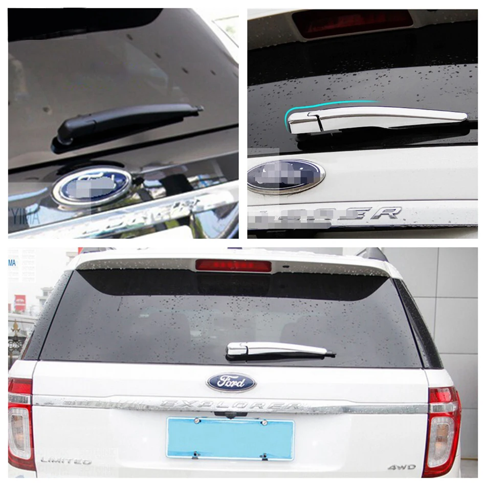 

Chrome Rear Windshield Window Wiper Strip Molding Cover Trim Kit For Ford Explorer 2013 - 2018 Accessories