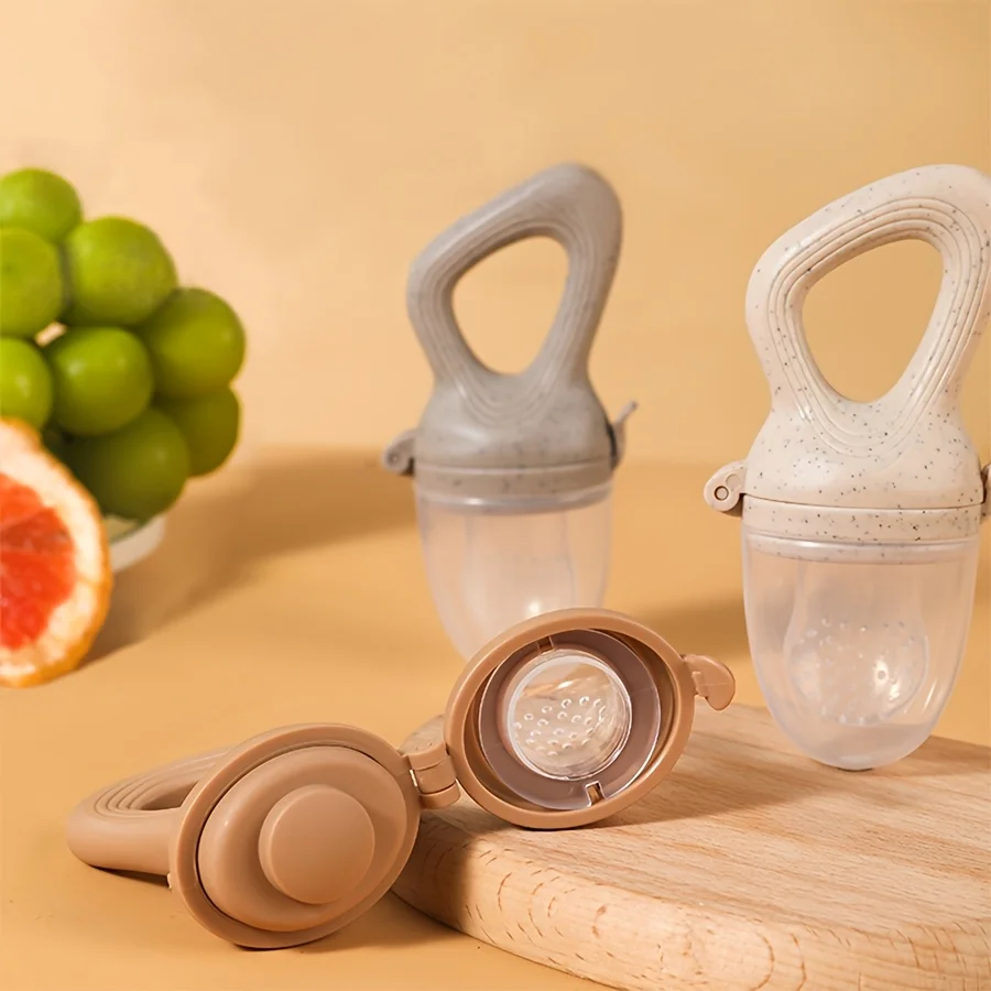 Baby Food Feeder with Easy-Handle Ring& Silicone Mesh Bag, Fruiter Feeder Pacifier for Juice, Perfect Baby Shower Gifts
