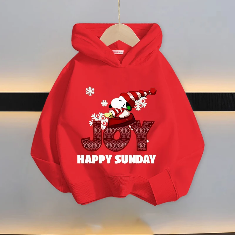 سنوبي الأطفال هوديي الأزياء الكرتون أنيمي نمط أعلى الخريف السفر في الهواء الطلق يندبروف الملابس الدافئة الأطفال هدية الكريسماس #1