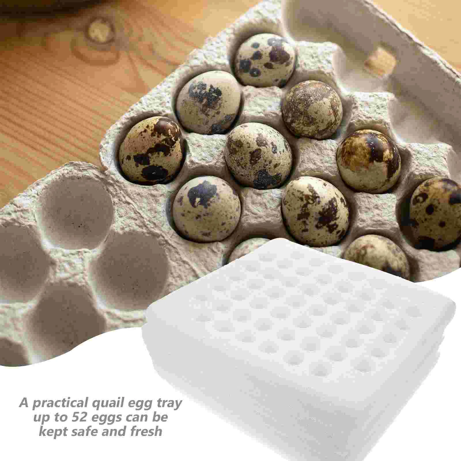 2 Sets of 4PCS Pearl Wool Quail Eggs Tray Wrapping Egg Holder Foam-lined Egg Tray Quakeproof Quail Eggs Box for 52PCS Quail Eggs