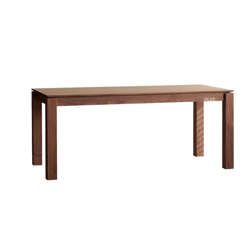 Euler North American black walnut dining table small household rectangular solid wood large board table living