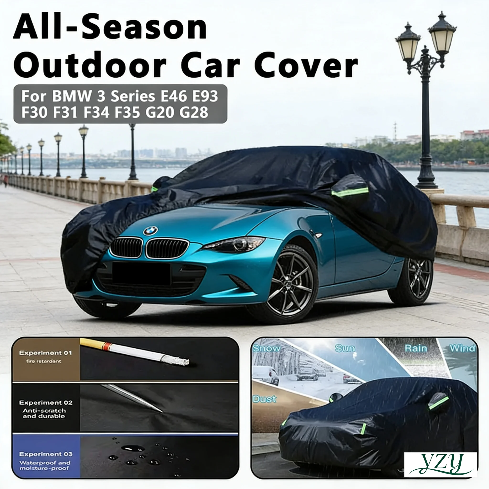 

For BMW 3 Series F34 F35 E46 E93 F30 F31 G20 G28 Car Full Cover Outdoor Waterproof Snowproof Sunshade car covers
