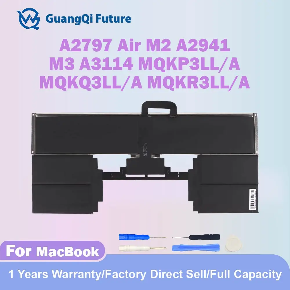 

A2797 66.5Wh Battery Replacement For MacBook Air A2941 (M2,2023) A3114(M3,2024) 15-inch A2941 A2797 for MacBook Air 15 Inch M2 (