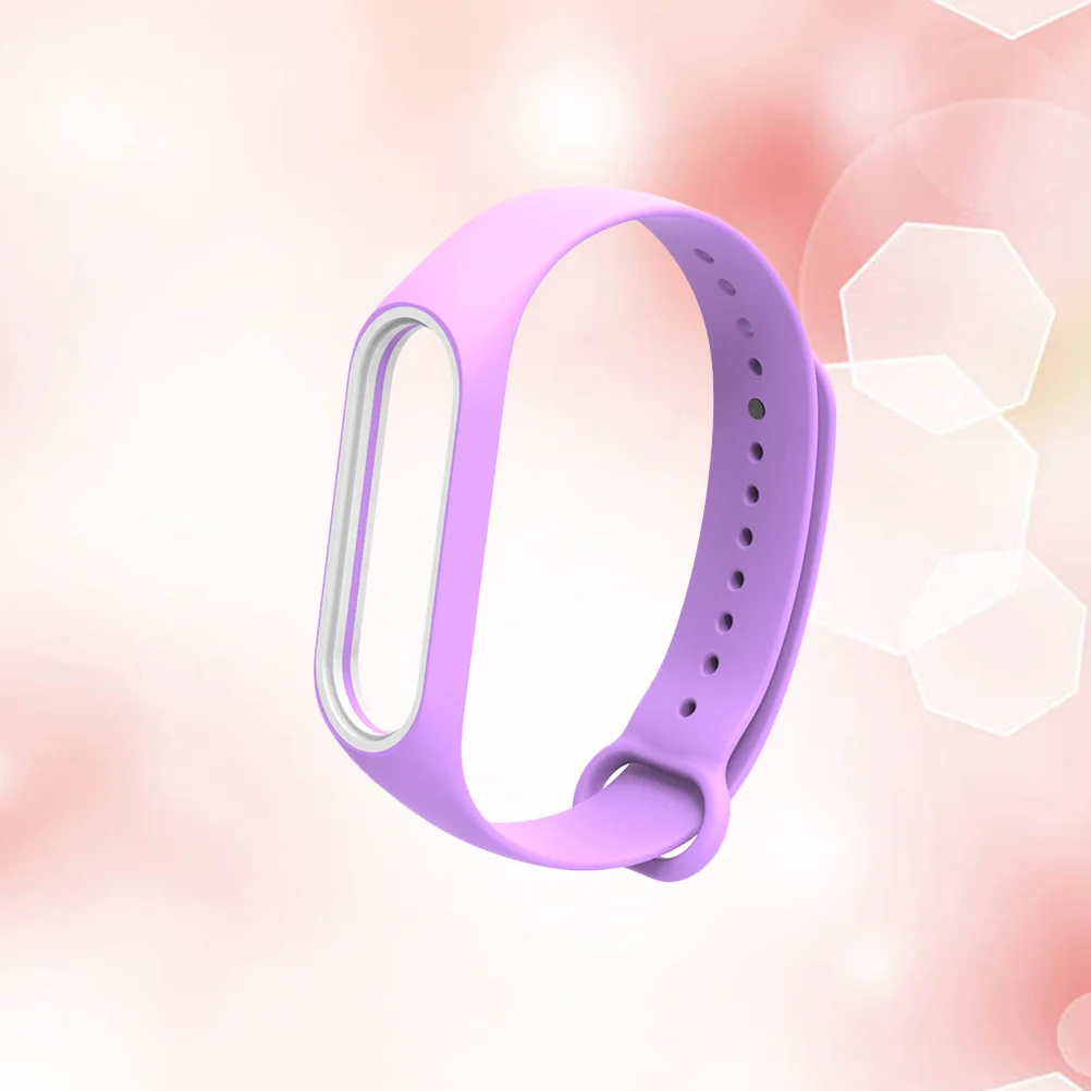 패션 실리콘 교체 밴드 퍼플 No 4 for 3 조정 가능한 내구성 방수 피트니스 손목 밴드 액세서리