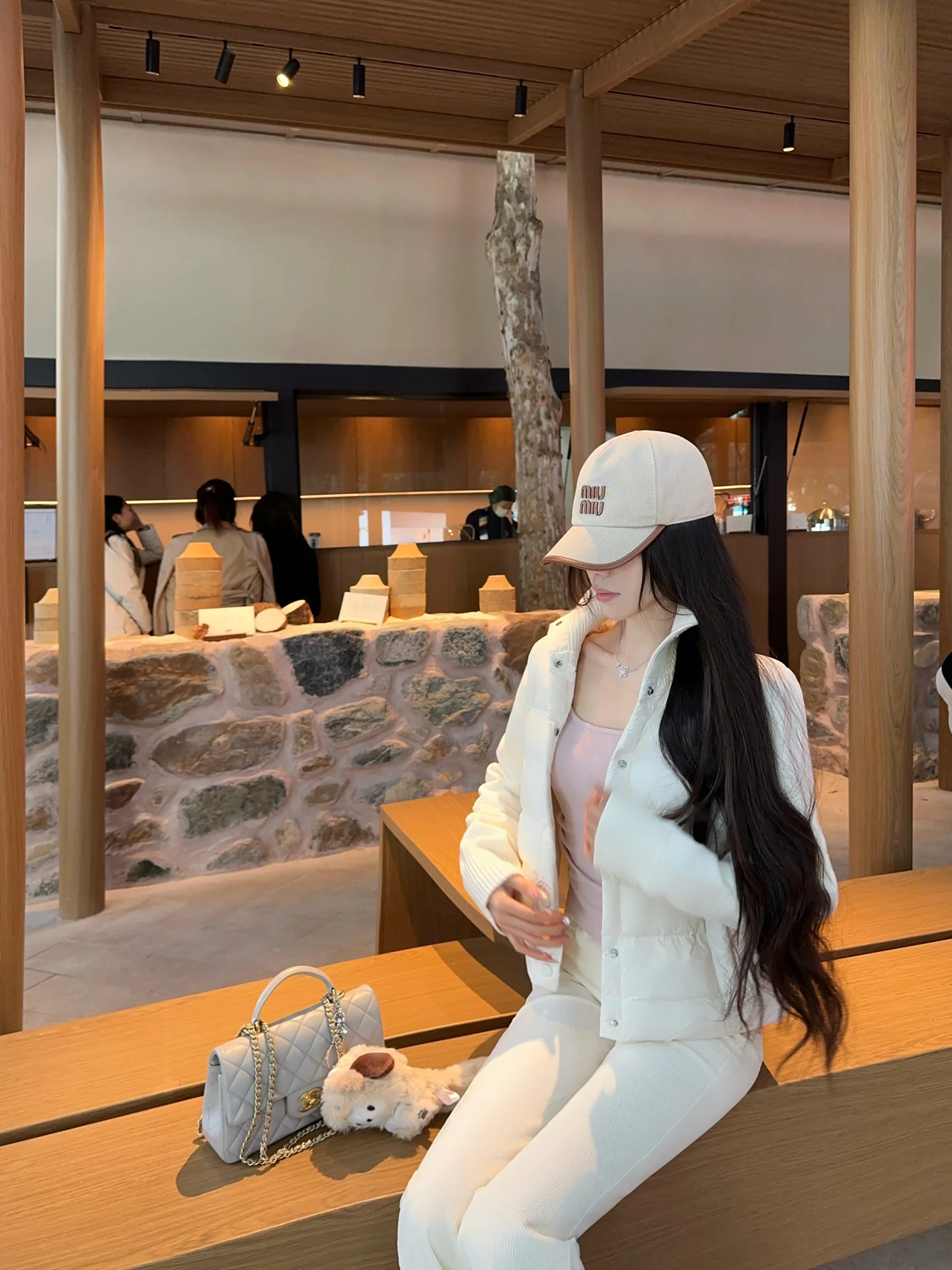 

Slim Fit Thermal Cotton Jaet Lightweight Puff Sve Long Sve Stand Collar Single Button Closure Color Commute Sle