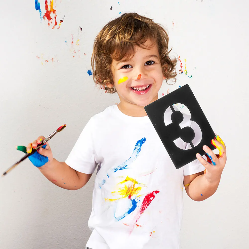 10pcs Digital Spray Paint Mold Number Stencils Lightweight Reusable Design Numbers 09 Plastic Stencils