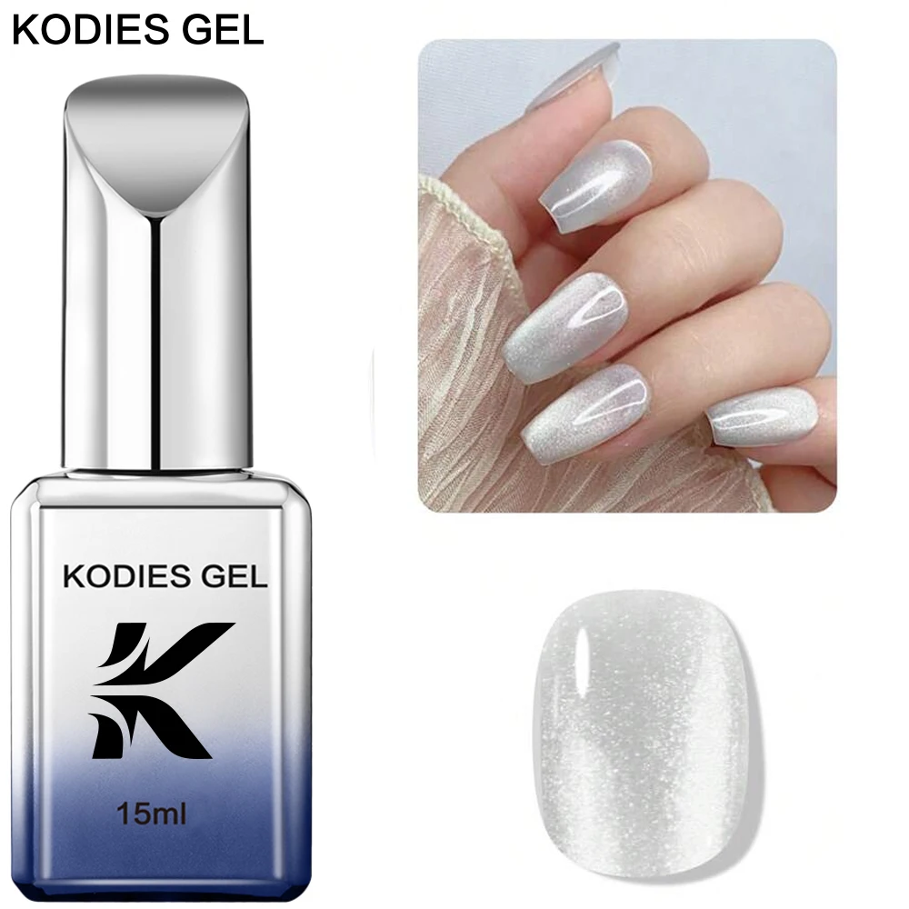 KODIES GEL Moonlight Cat Eye Gel Nail Polish 15ML Semi Permanent UV Strong Magnetic Gel Varnish Porcelain White Manicure Nails