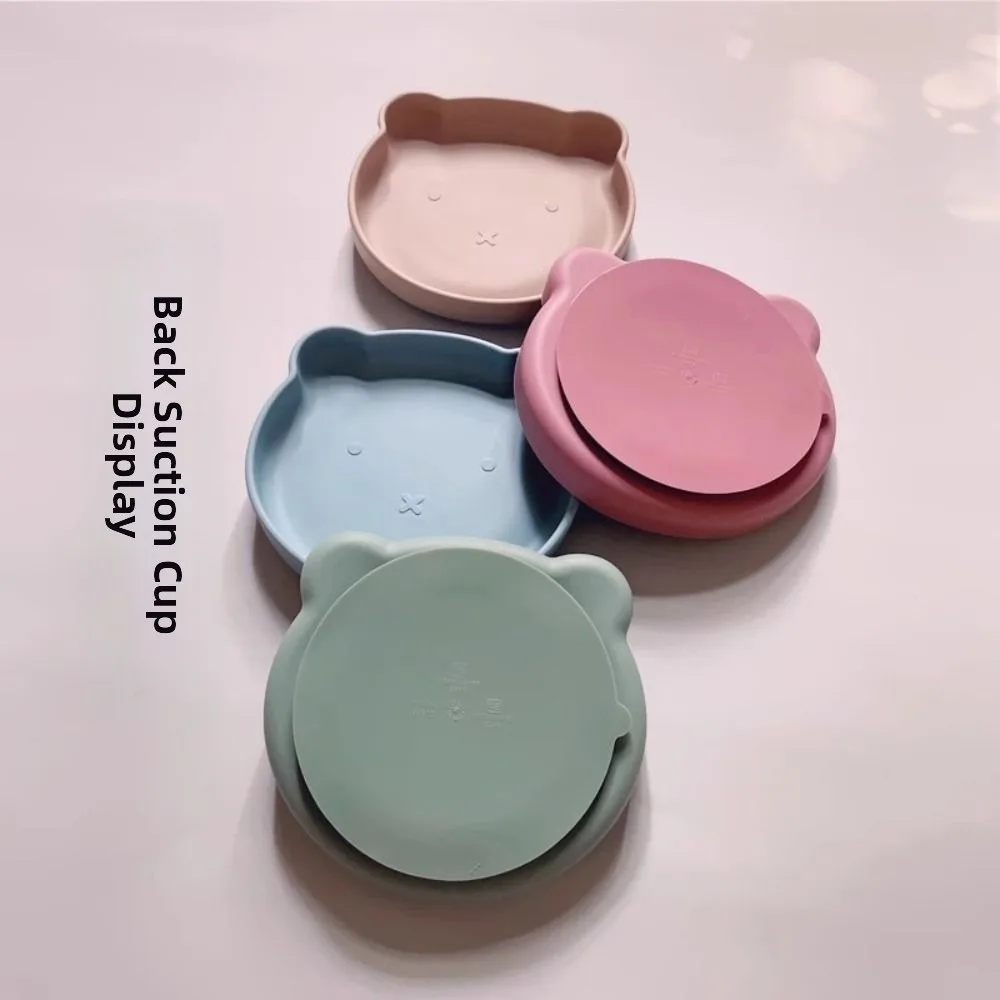 

Cartoon Bear Baby Weaning Dishes Set Anti-Slip Portable Toddler Feeding Tableware Shatter-proof with Fork Spoon