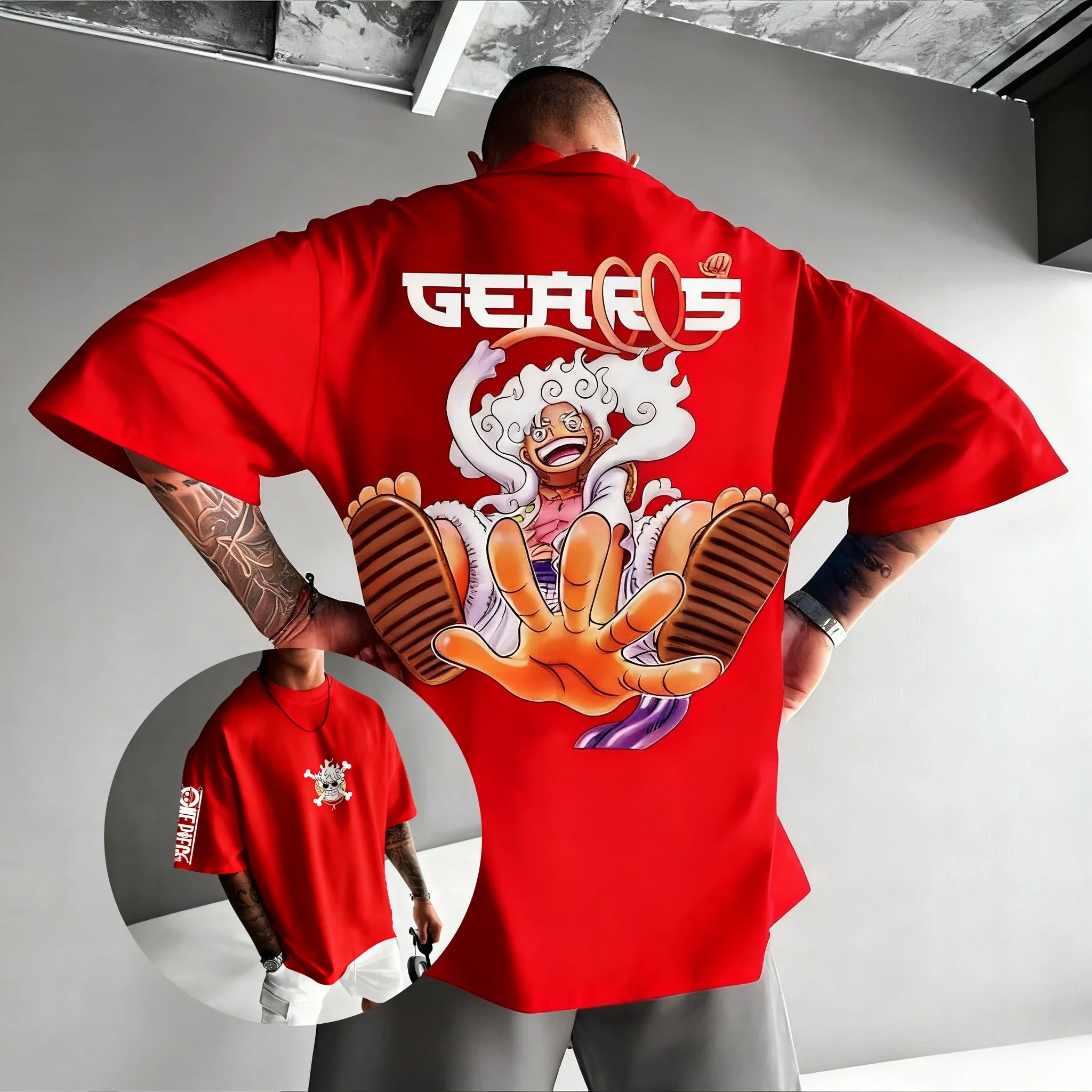 

Цельная винтажная мужская футболка большого размера, женская футболка с коротким рукавом, летняя одежда Y2k, модная повседневная футболка с графическим принтом аниме, топ