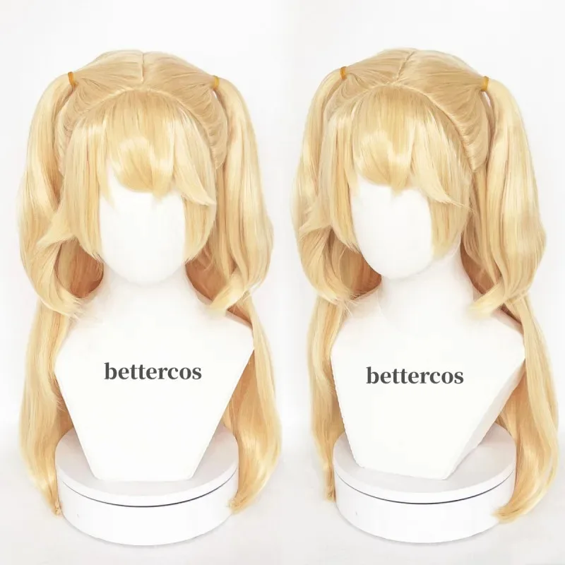 

Fischl Cosplay Wig Pre Styled Blonde Yellow Wig Cosplay Anime Cosplay Wig Heat Resistant Synthetic Wigs Halloween