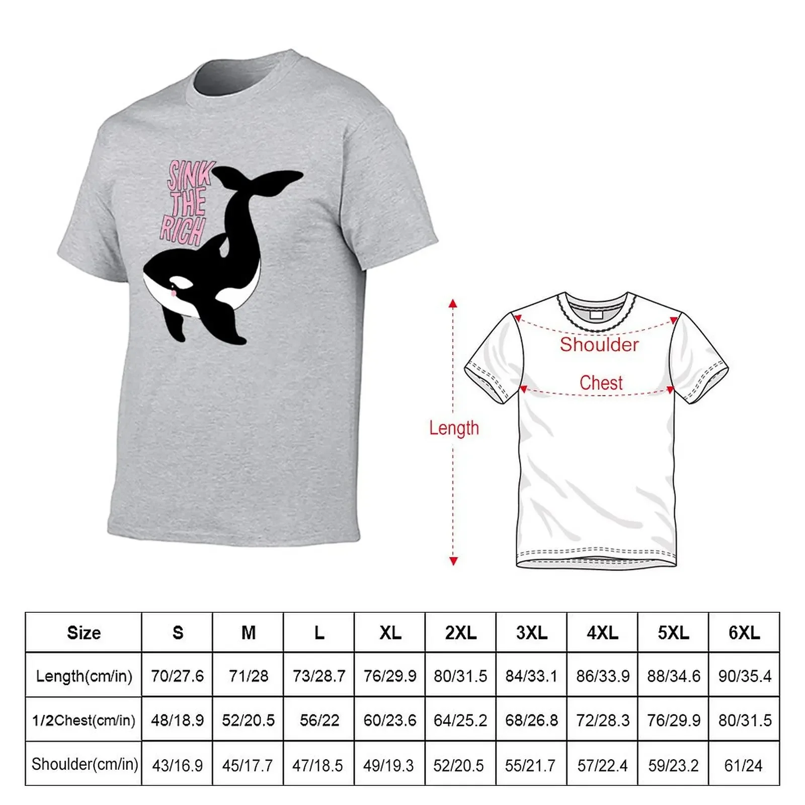 Sink The Rich Orca T-shirt boys animal print tops animal prinfor boys blacks Men's t-shirt