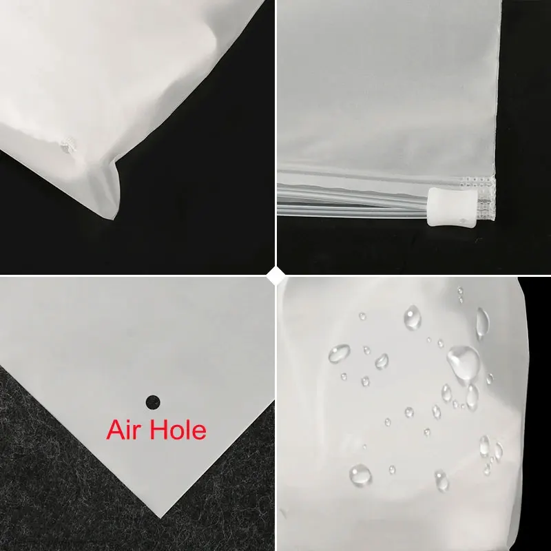 50/100Pcs Travel Frosted Ziplock Bag PE Storage Bag Plastic Zipper EVA Translucent Bag Ziplock Bag Waterproof Packaging Bag