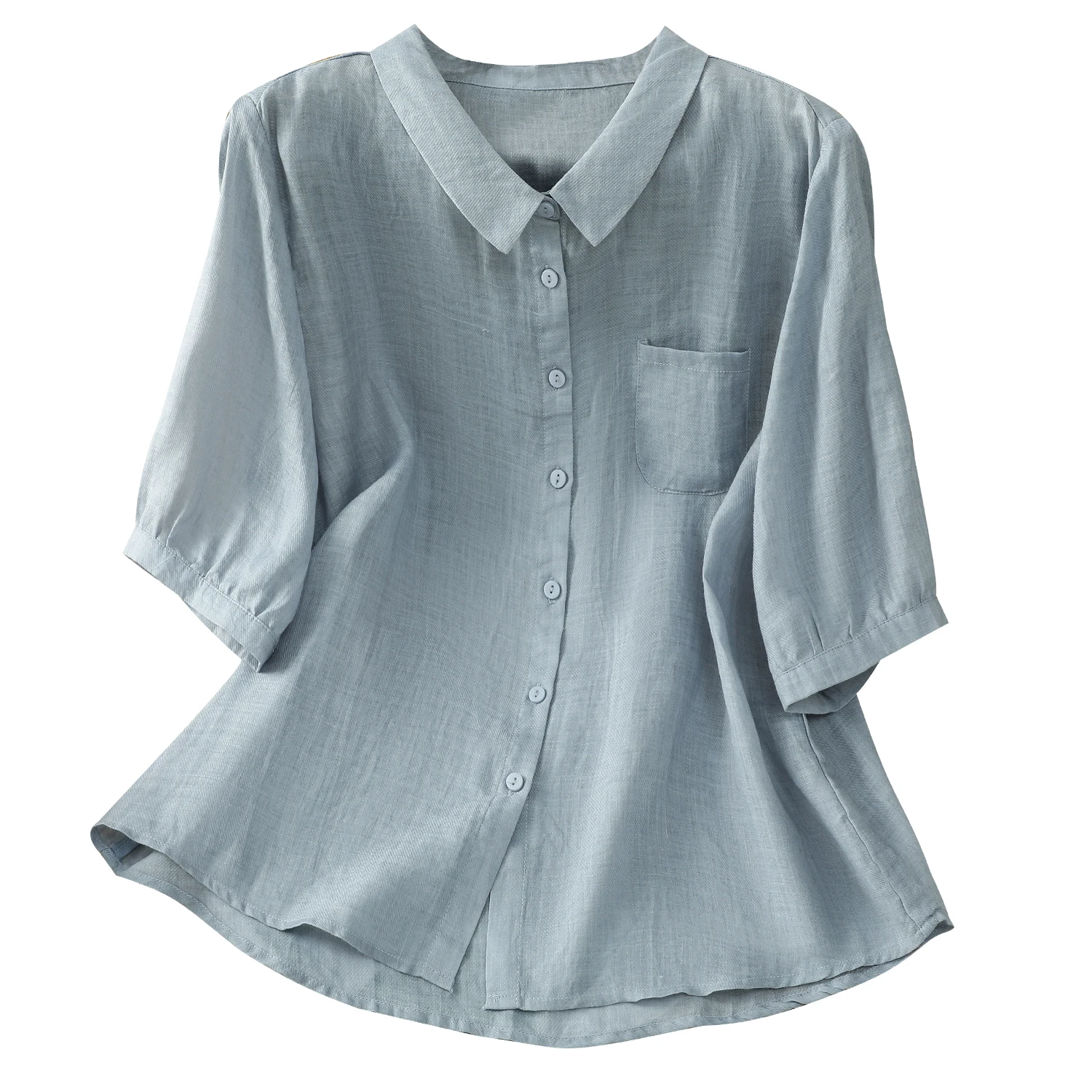 Cotone e lino da donna f Sve irt Copri pancia snellente allentato Unico Sli Top Giovane Trendy Piccolo irt