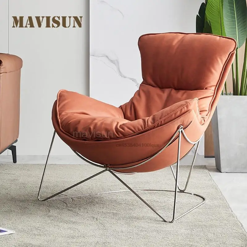 Light Luxury Leisure Lazy Sofa European Technology Cloth Down Single Chair Recliner Relaxing Balcony Living Room Furniture