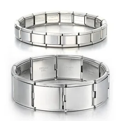 Fit 20mm/9mm Italian Charm Bracelet Homme Stainless Steel Elastic Link Chain Couple Bracelet Silver Color Fashion Jewelry