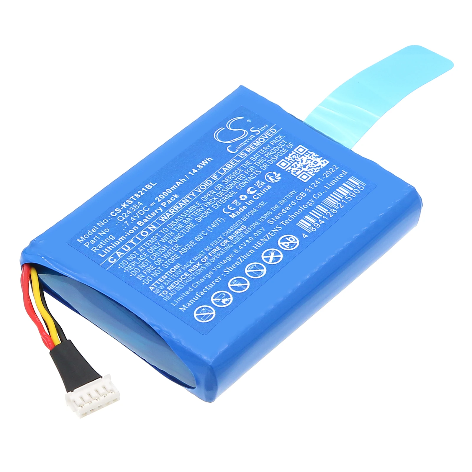 

Cameron Sino 7.4V 2000mAh CS-KST821BL Payment Terminal Battery Q24384 for Szzt KS8210 +TOOL