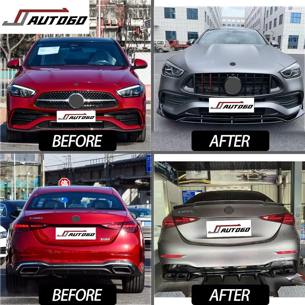 

Modification For Benz W206 C-Class 2022+ Upgrade To AMG GT C63 C43 Grille Diffuser Rear Pipe B-Brabus Rocket Front Lip Spoiler