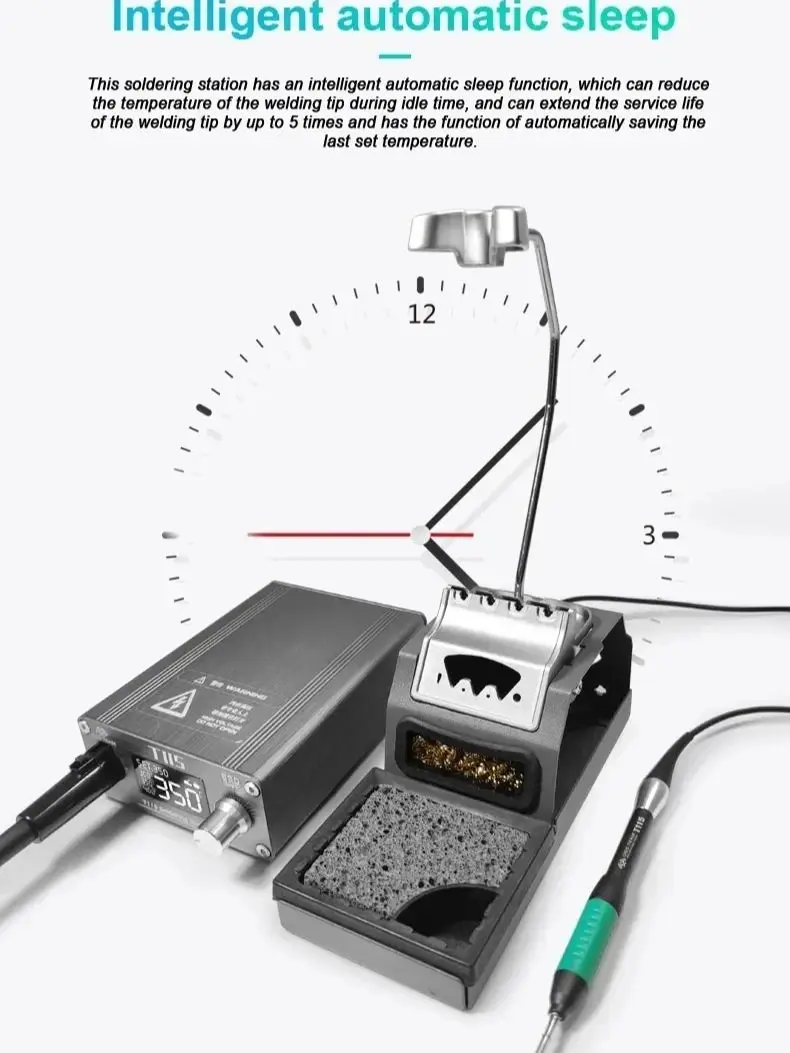 OSS T115 Micro Nano Electric Soldering Station, C115 Soldering Iron Tips, Fast Heating Welding for Motherboard Repair