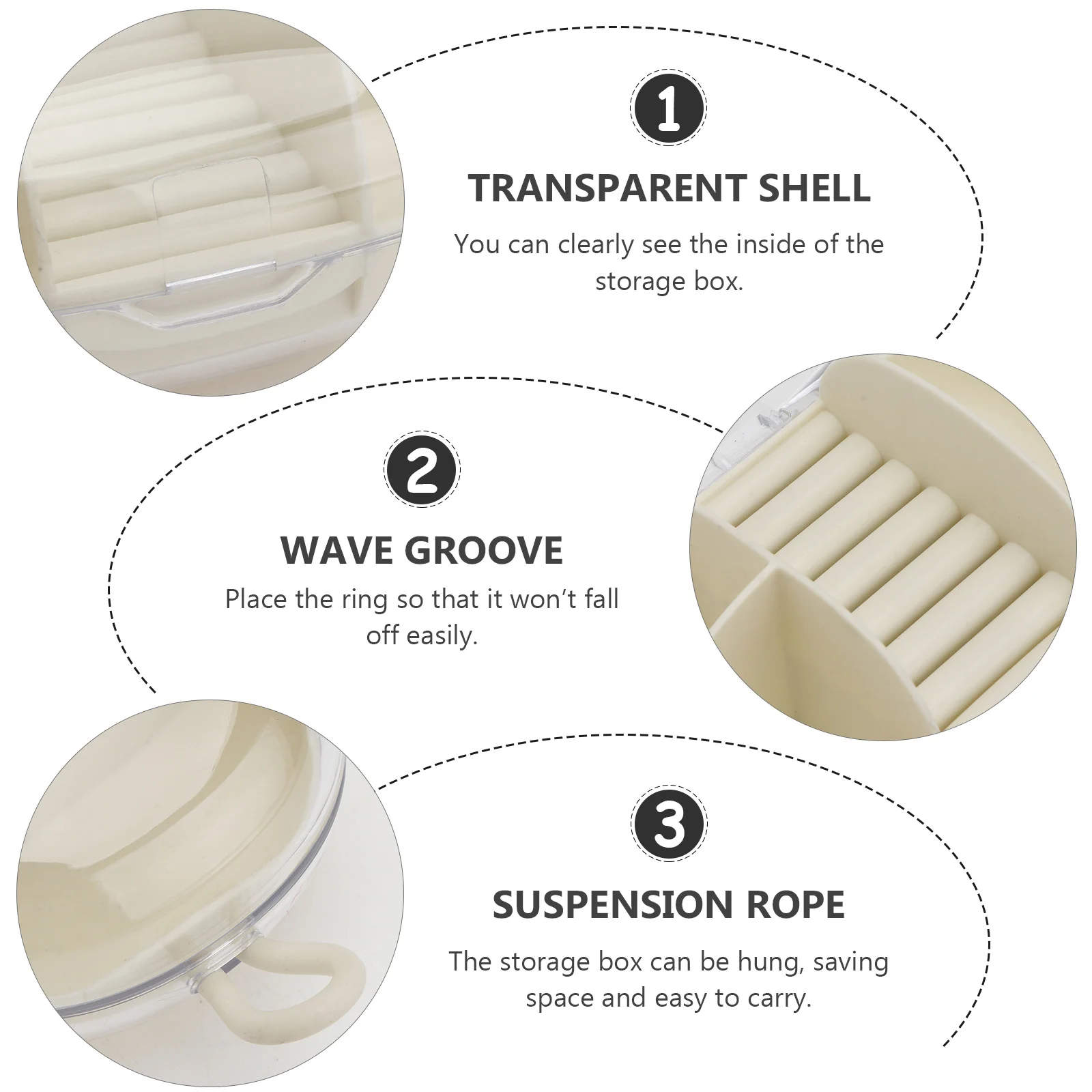 1 قطعة صندوق مجوهرات محمول مواد عالية الجودة حافة حساسة غطاء شفاف تصميم السفر المنظم صندوق مجوهرات #4