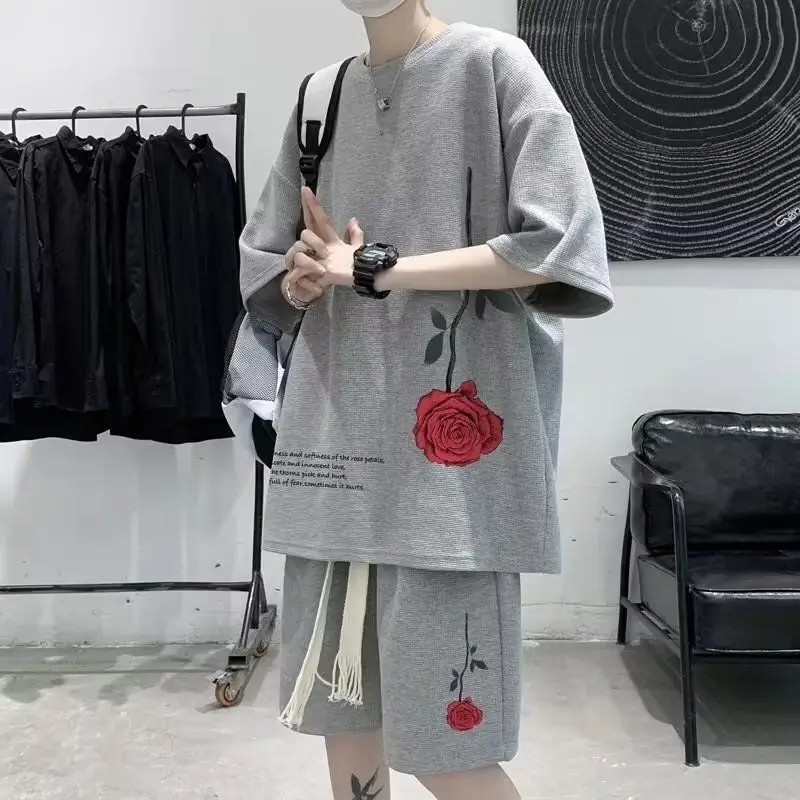 

Casual Sports Suit Men's 2025 Summer Short-sleeved Shorts Two-piece Set Loose Youth A Set of Handsome Clothes