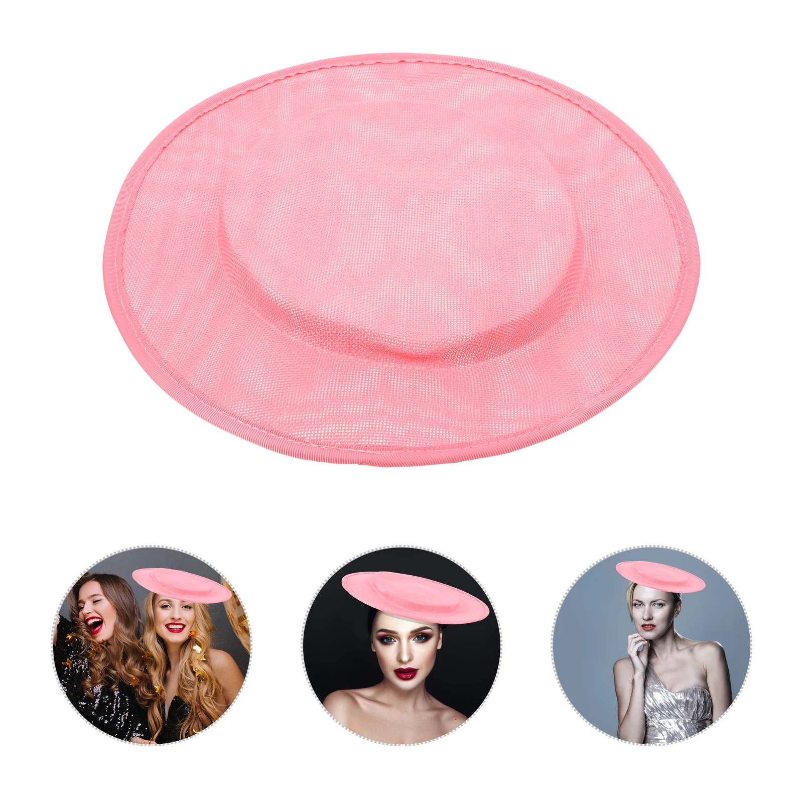 

Hat Bottom Base for DIY Craft Women Sinamay Wedding Party Pink Fascinators Hat Yarn Round Eco Friendly Easy to Wear Various
