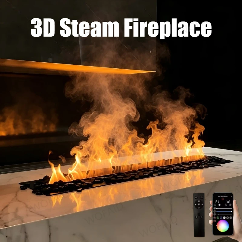 Stainless Steel Water Vapor Fireplace Water Vapor Fireplace for Home Theater 3D Steam Fireplace for Shop Window Display firepit