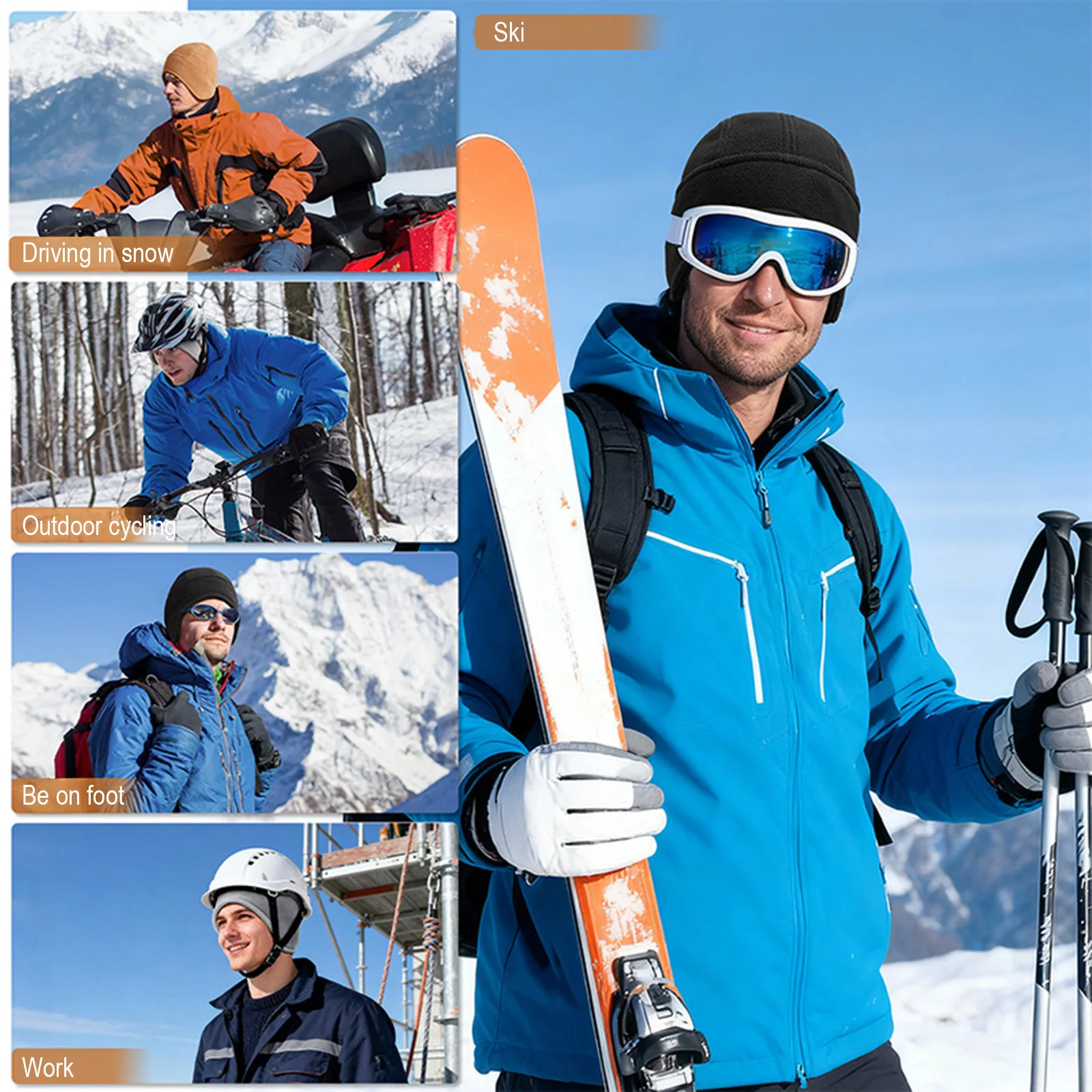 

Cycling Warm Caps For Men & Women Soft Comfortable Fleece Ear Protection Hat Winter Cycling Riding Skiing Fishing Windproof Hats