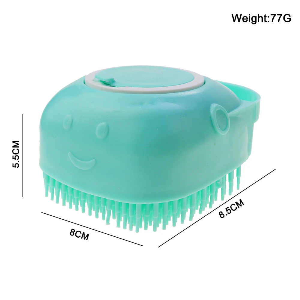 1Pc 3 Colour 77G Soft Silicone Massage Brush Bathroom Cleaning Tool Comb Cat And Dog Bath Shampoo Pet Supplies Accessories