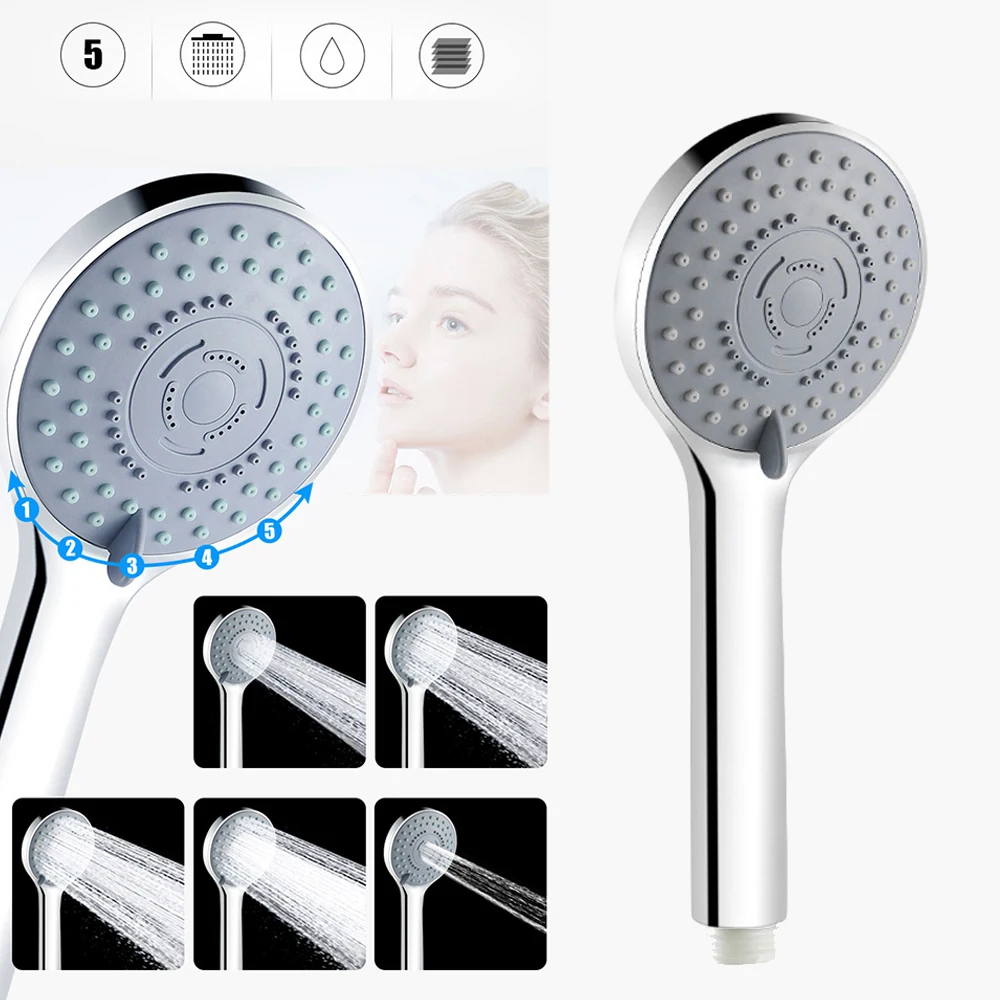 Ensemble de 3 douches à main avec modes de pulvérisation variés, tuyau en acier inoxydable anti-enroulement facile à installer, adapté aux hôtels familiaux et aux équipements de salle de bain.