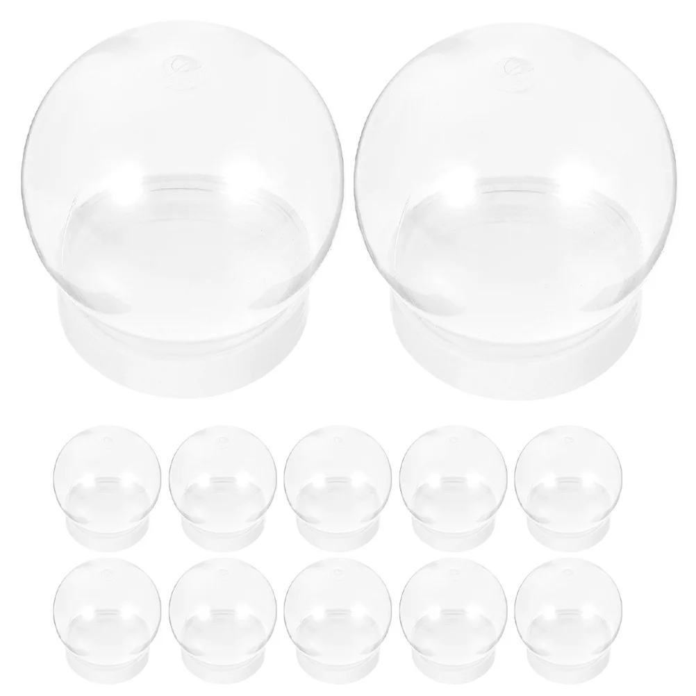 

12Pcs DIY Clear Plastic Snow Globe Water Globes Xmas Christmas Crafts Supplies Empty Globes for DIY Handcraft Making