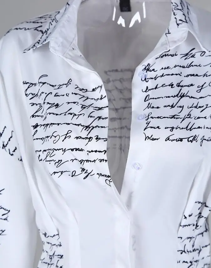 OTTD جديد أزياء المرأة إلكتروني طباعة قميص اللباس مزاجه التنقل الملابس النسائية زر طويلة الأكمام فساتين عادية صغيرة