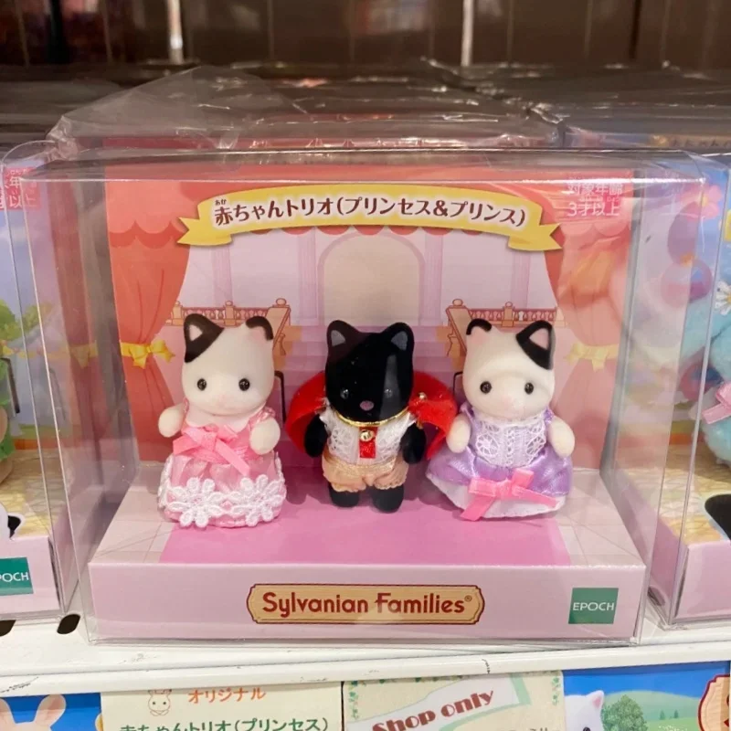 

Original Sylvanian Families Black Cat Anime Figure Panda Kawaii Cute Doll Model Kids Toys Ornament Birthday Gifts