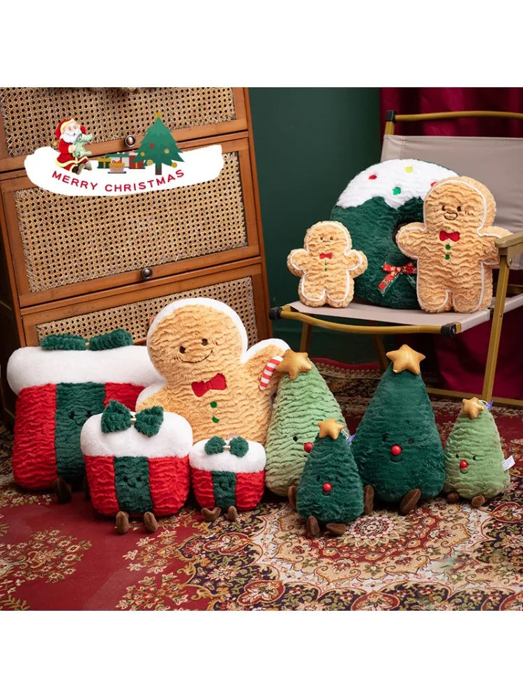Christmas Decor Gingerbread Man Christmas Tree Sofa Pillows Cushions Bedroom Decoration Birthday Holiday Gifts Photography Props