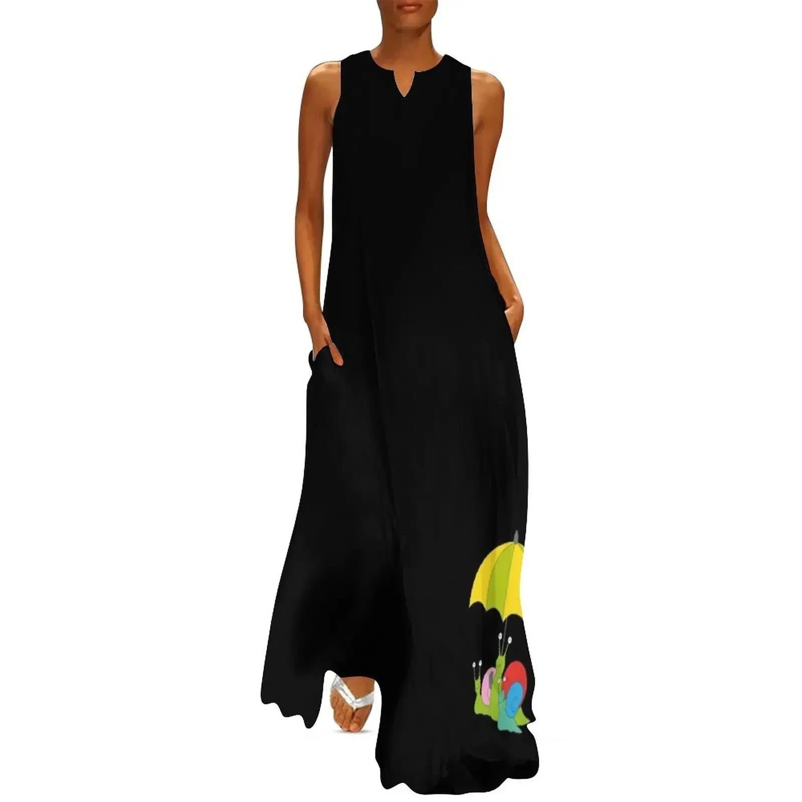 

Family of snails under umbrella Long Dress womens clothing elegant dress Summer skirt Dress