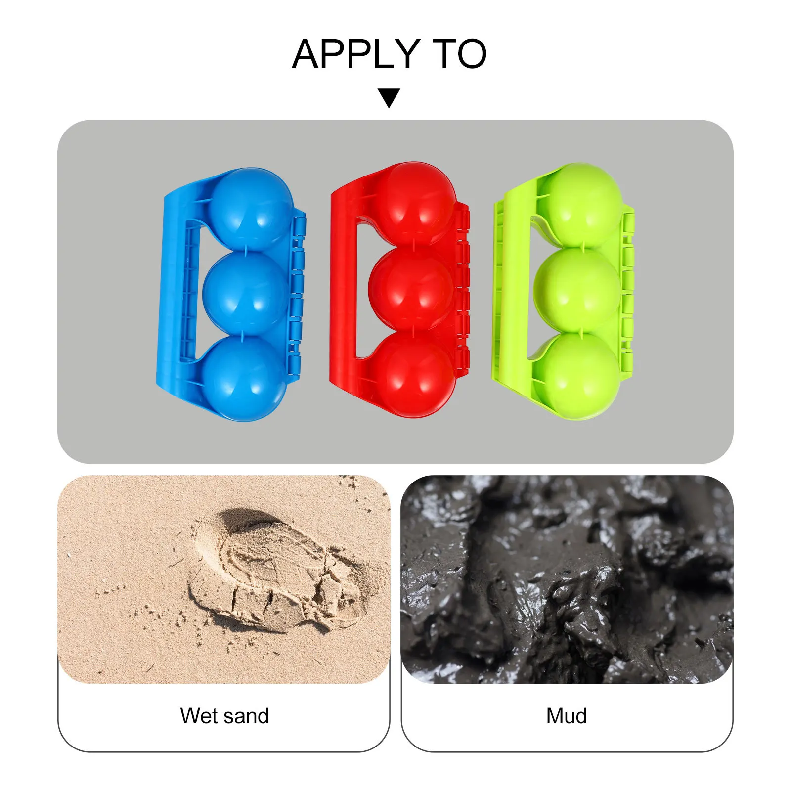 3Pcs Maker Mould Winter Fun Clip Outdoor Snow Sand Ball Clamp Plastic Outdoor Clamp Snow Sand Ball Clip